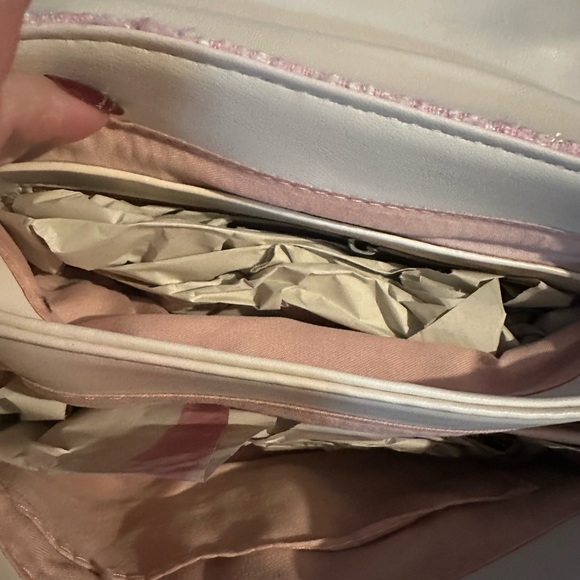 Badgley Mischka Light Pink White and Silver Tweed bag NWT! - Picture 6 of 7
